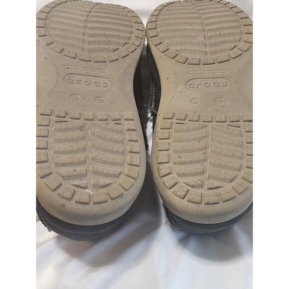 CROCS Santa Cruz Canvas Slip-On Loafer Boat Shoes Black Frayed 10128 Men's Sz 10 - Picture 12 of 13